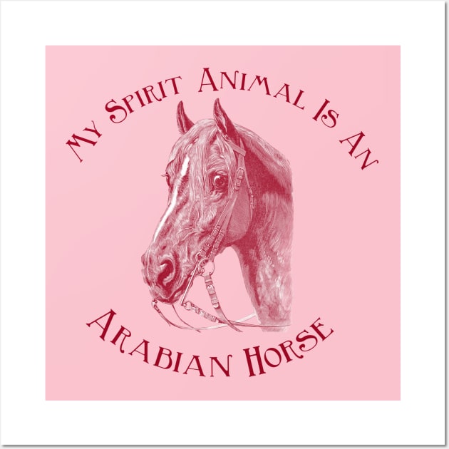 Arabian Horse - Pink Wall Art by Biophilia